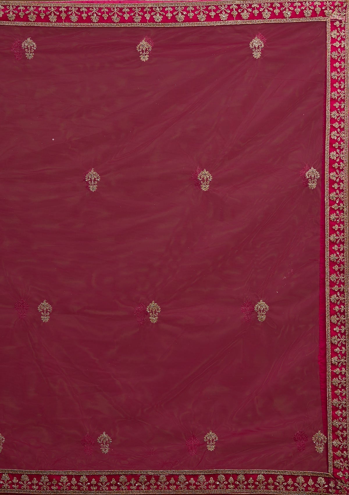 Rani Pink Zariwork Net Designer Lehenga-Koskii