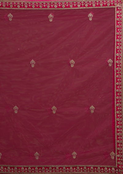 Rani Pink Zariwork Net Designer Lehenga-Koskii