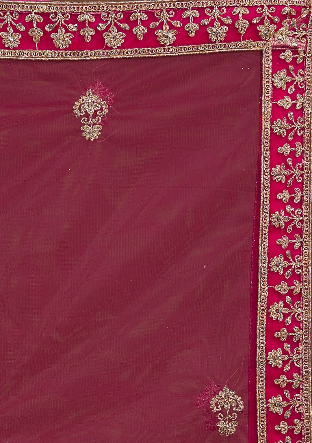 Rani Pink Zariwork Net Designer Lehenga-Koskii