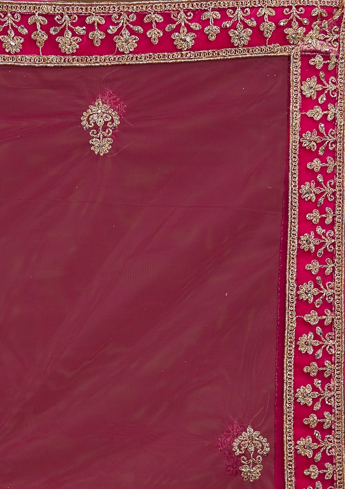 Rani Pink Zariwork Net Designer Lehenga-Koskii