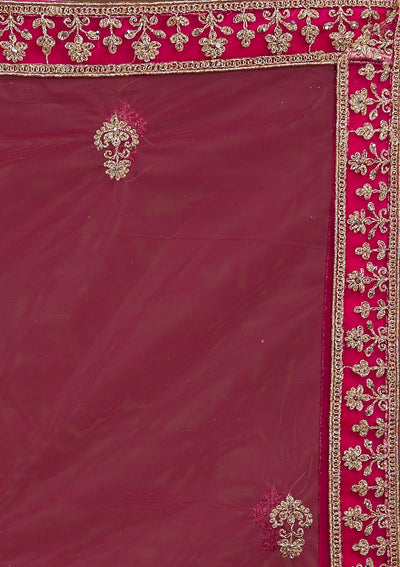 Rani Pink Zariwork Net Designer Lehenga-Koskii
