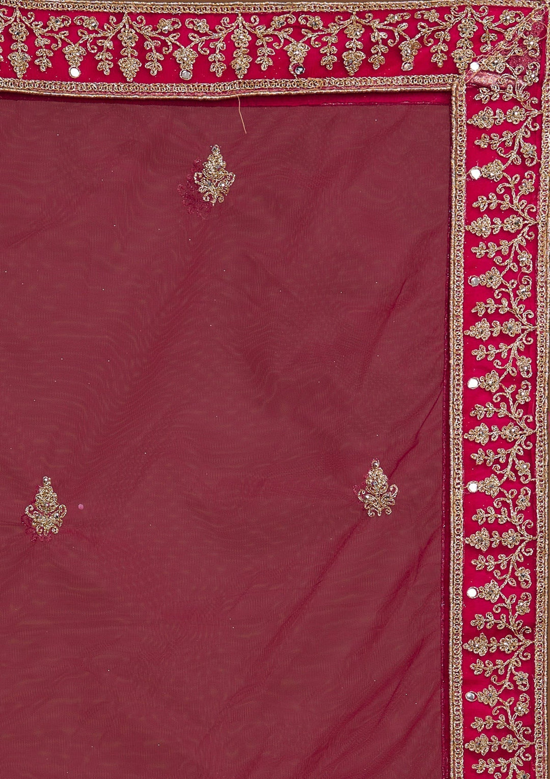Rani Pink Zariwork Net Designer Lehenga-Koskii