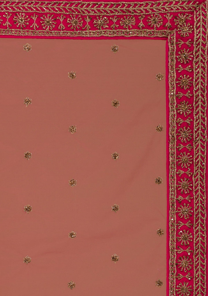Rani Pink Zariwork Net Designer Lehenga-Koskii