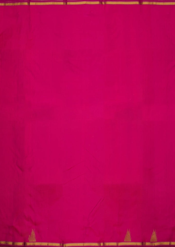 Rani Pink Zariwork Pure Silk Designer Saree - koskii