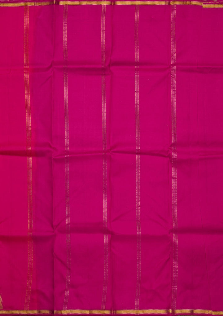 Rani Pink Zariwork Pure Silk Designer Saree - koskii
