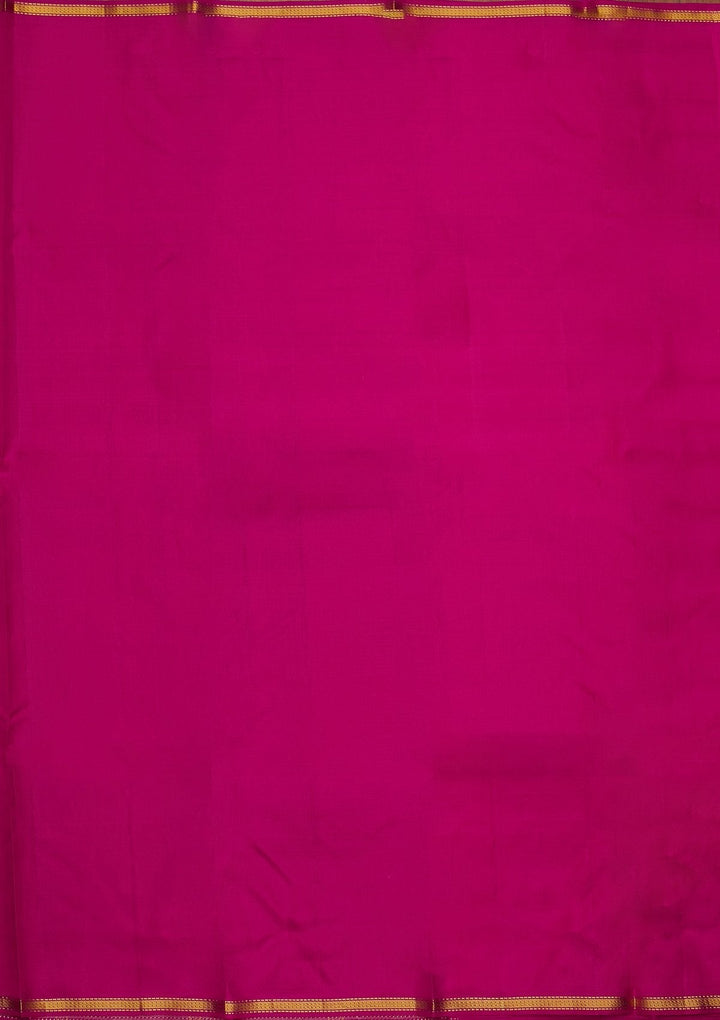 Rani Pink Zariwork Pure Silk Designer Saree - koskii