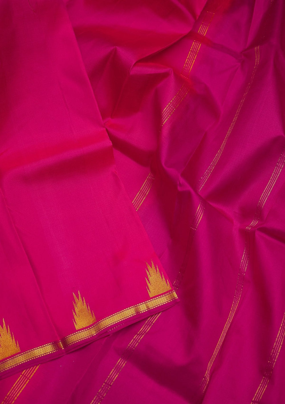 Rani Pink Zariwork Pure Silk Designer Saree - koskii