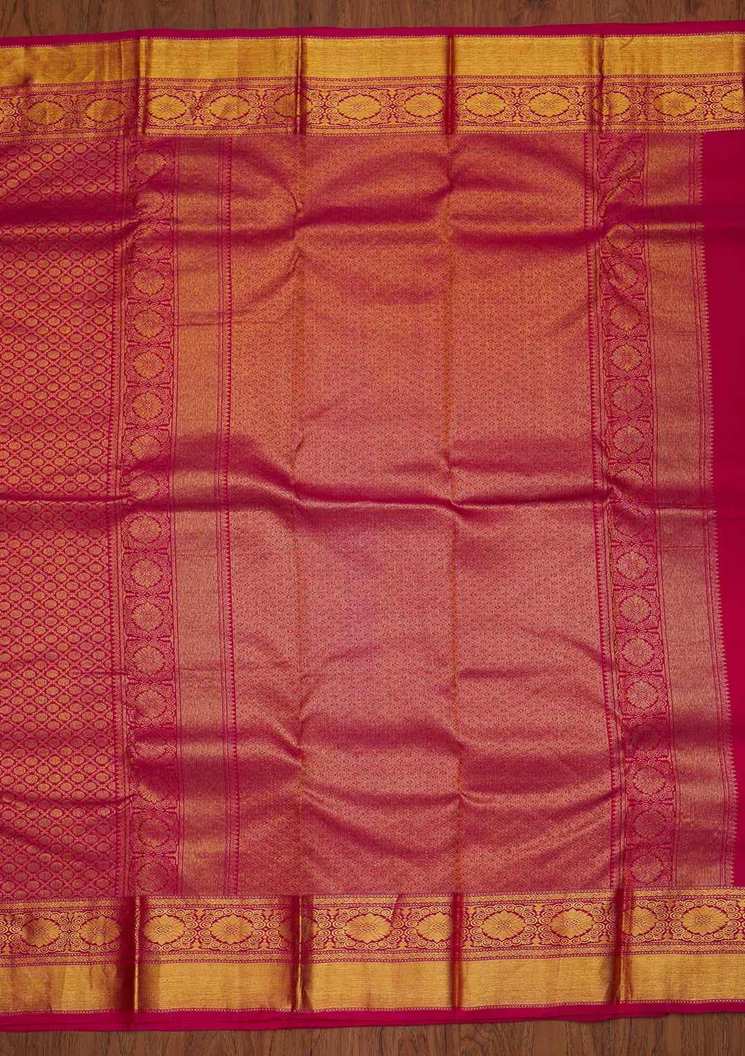 Rani Pink Zariwork Pure Silk Designer Saree - koskii