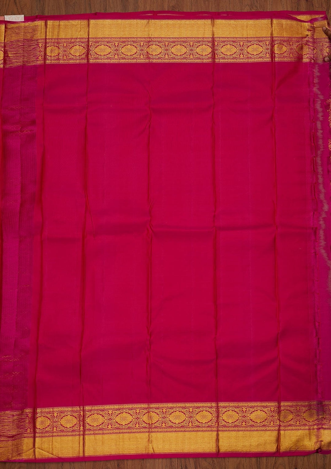 Rani Pink Zariwork Pure Silk Designer Saree - koskii