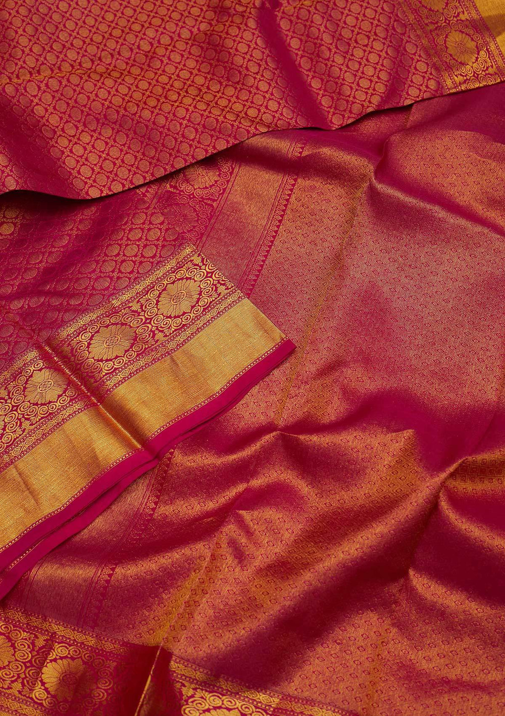 Rani Pink Zariwork Pure Silk Designer Saree - koskii