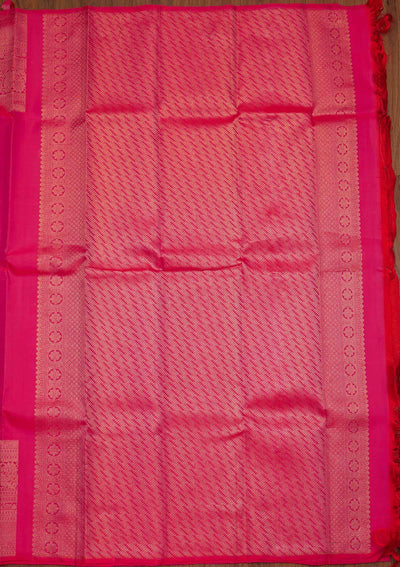 Rani Pink Zariwork Pure Silk Designer Saree - koskii