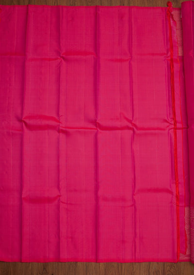 Rani Pink Zariwork Pure Silk Designer Saree - koskii