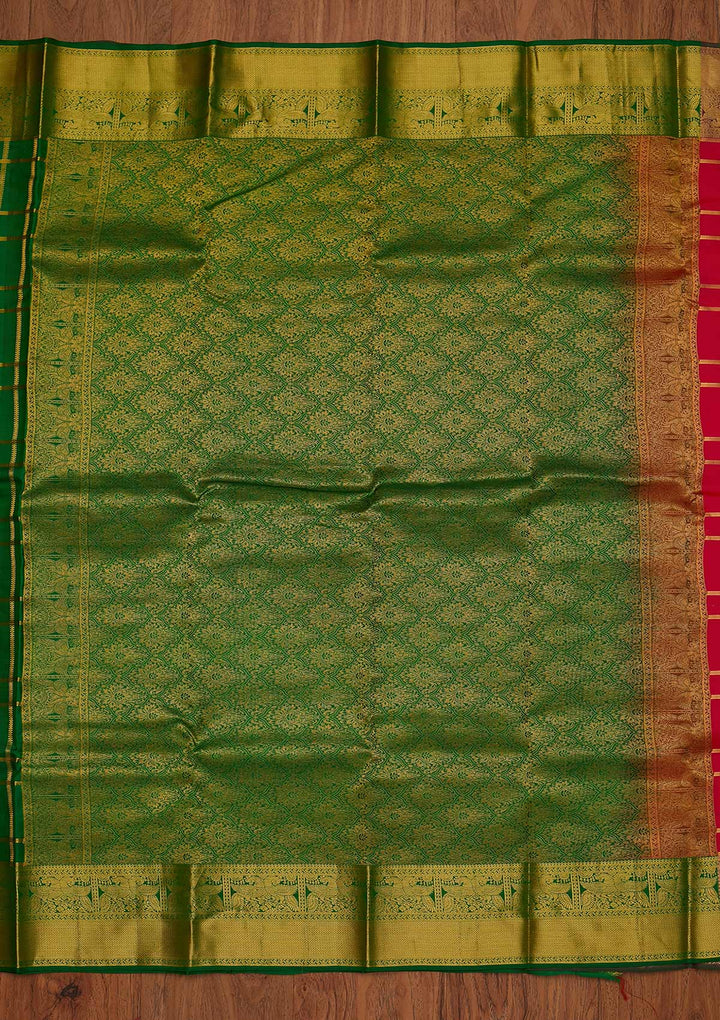 Rani Pink Zariwork Pure Silk Designer Saree - koskii