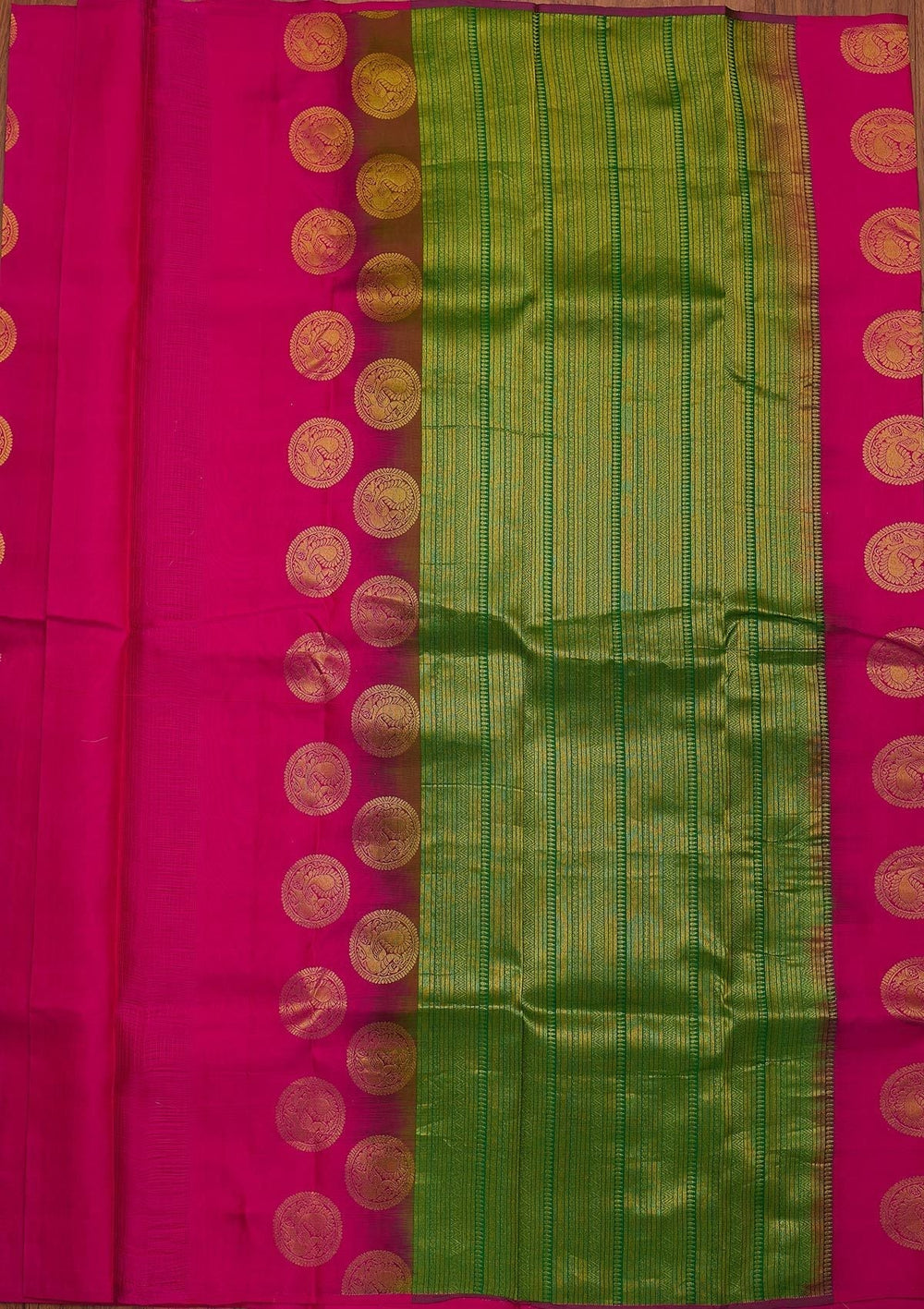 Rani Pink Zariwork Pure Silk Designer Saree - koskii