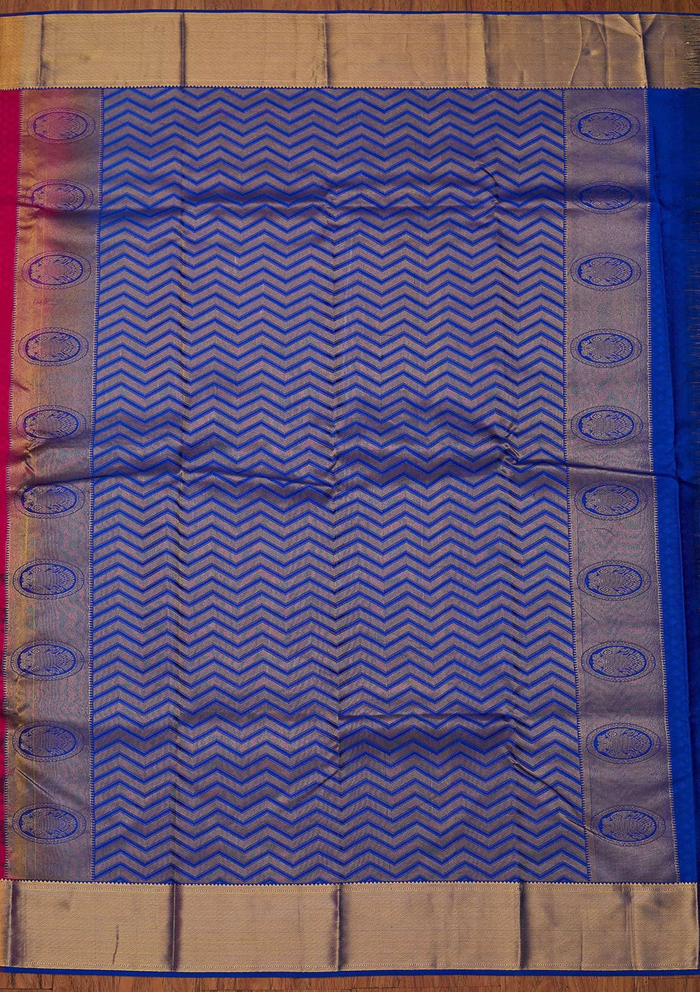 Rani Pink Zariwork Pure Silk Designer Saree - koskii