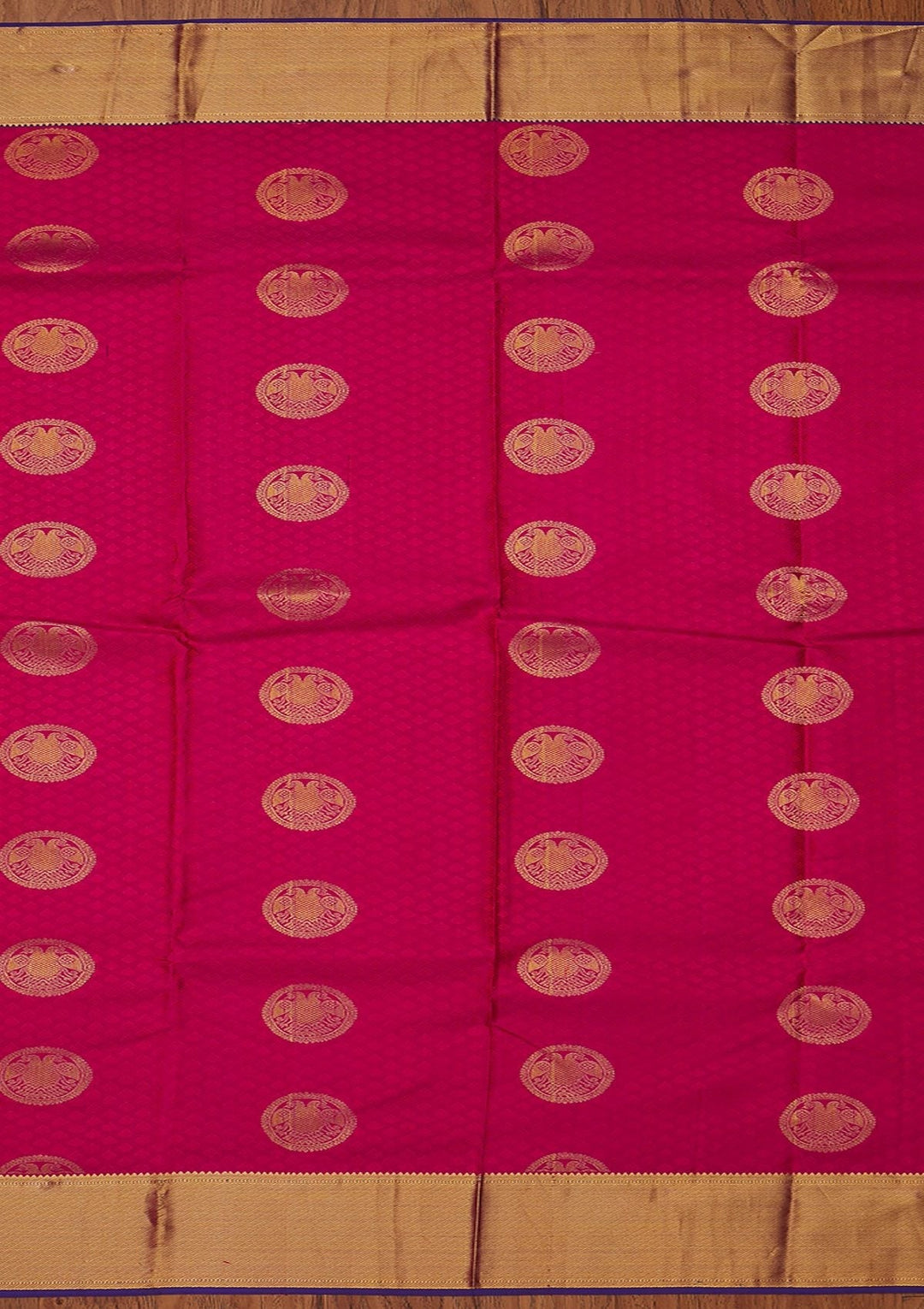 Rani Pink Zariwork Pure Silk Designer Saree - koskii