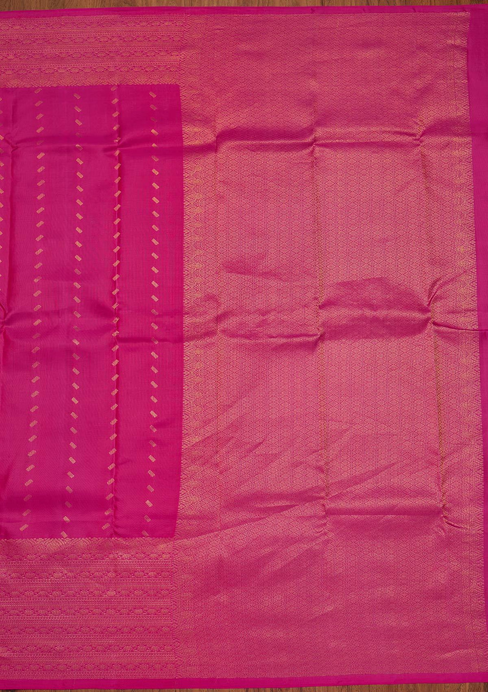 Rani Pink Zariwork Pure Silk Designer Saree - koskii