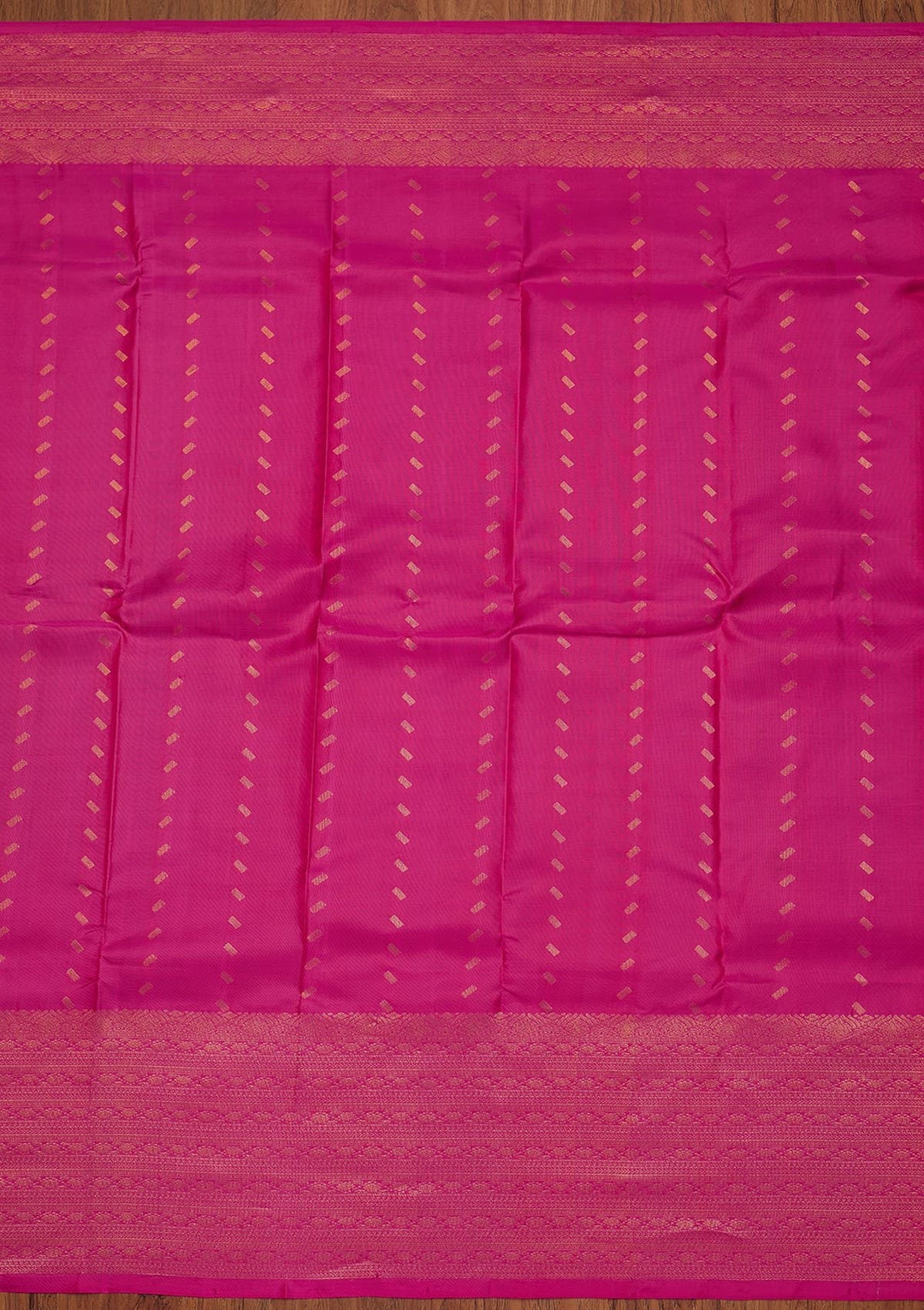 Rani Pink Zariwork Pure Silk Designer Saree - koskii