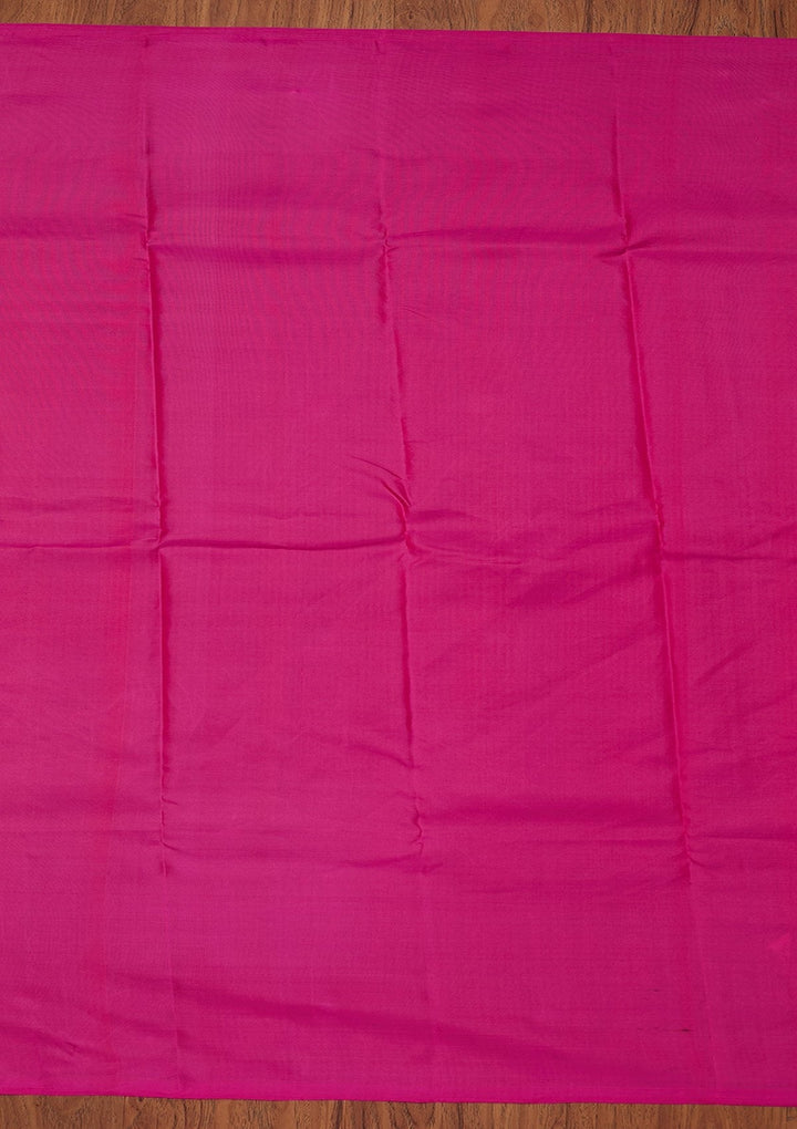 Rani Pink Zariwork Pure Silk Designer Saree - koskii