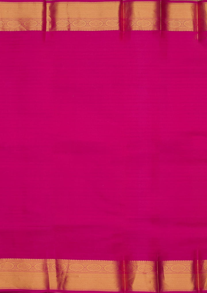 Rani Pink Zariwork Pure Silk Designer Saree - koskii
