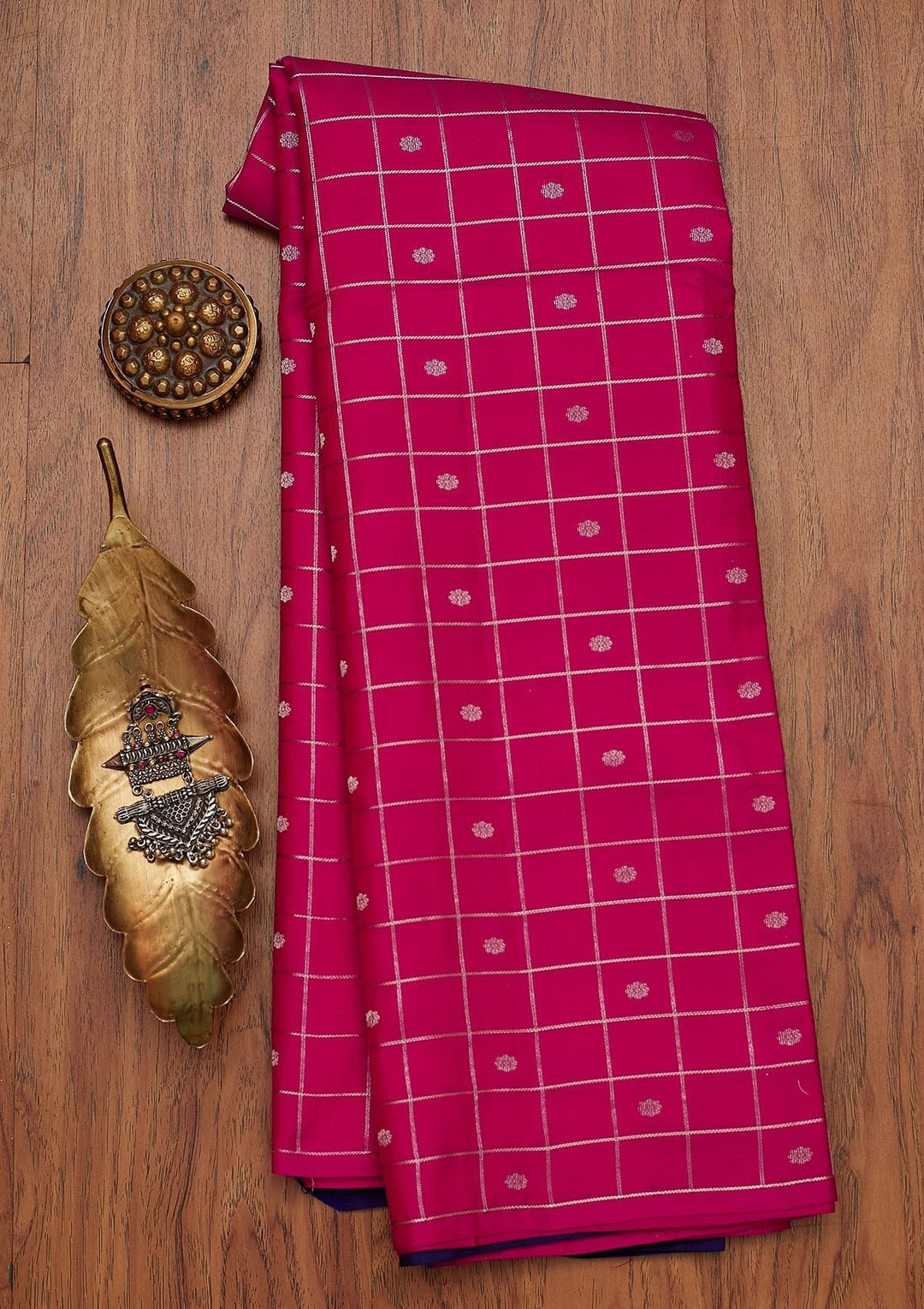 Rani Pink Zariwork Pure Silk Designer Saree - koskii