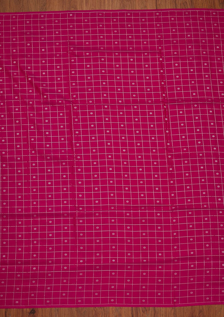Rani Pink Zariwork Pure Silk Designer Saree - koskii