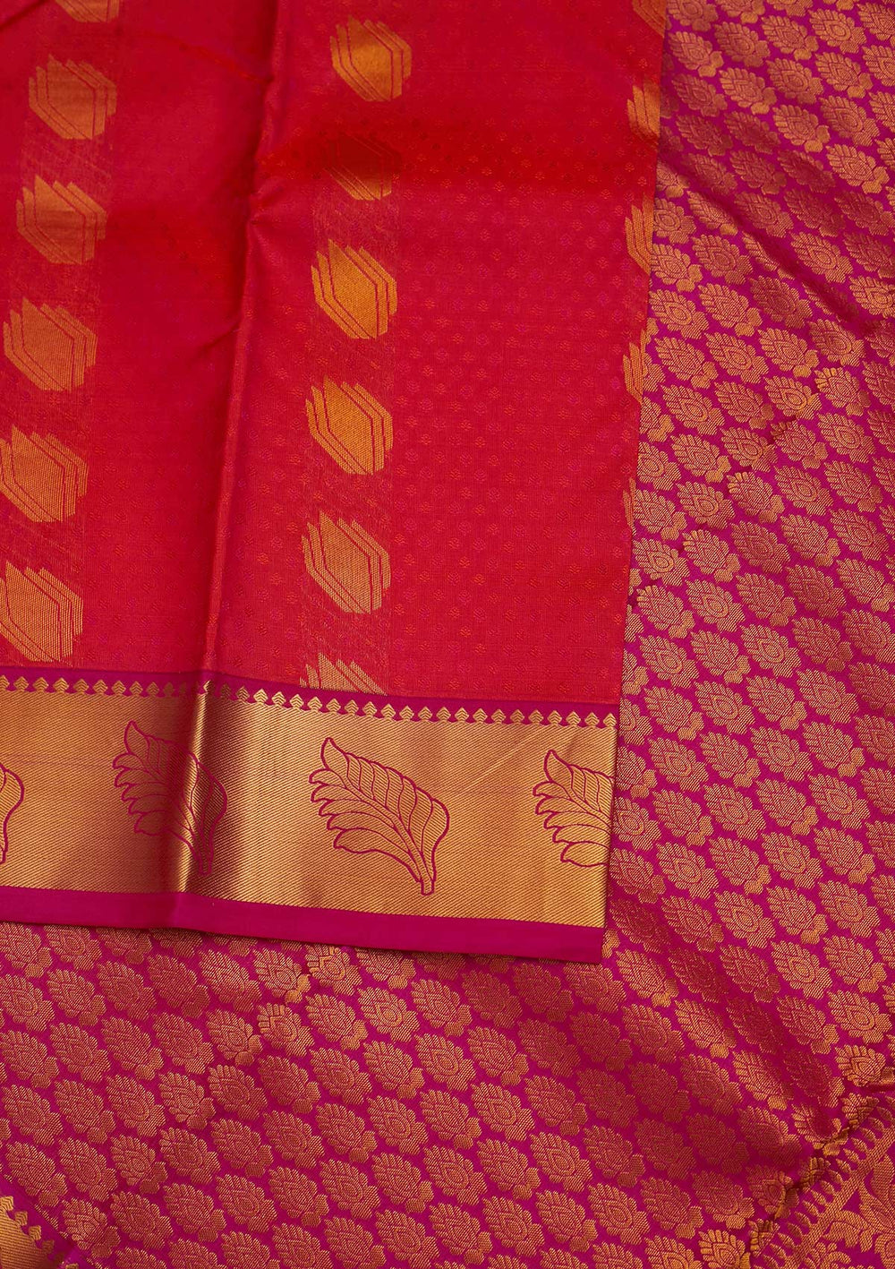 Rani Pink Zariwork Pure Silk Designer Saree - Koskii