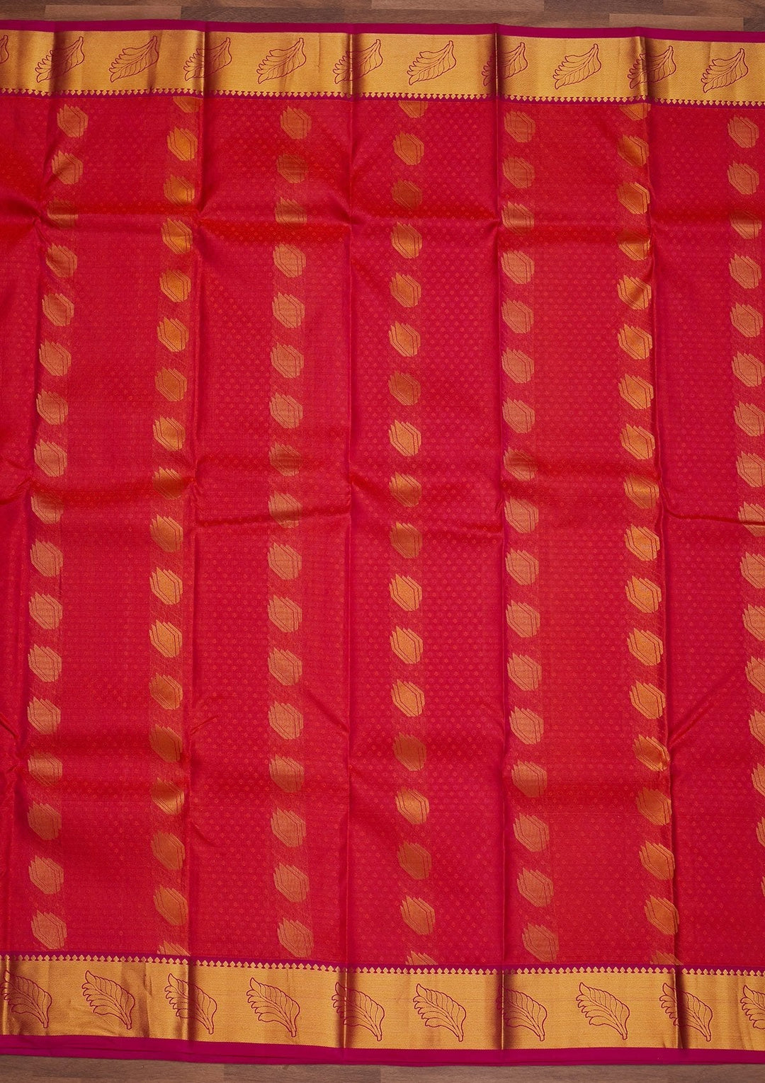 Rani Pink Zariwork Pure Silk Designer Saree - Koskii