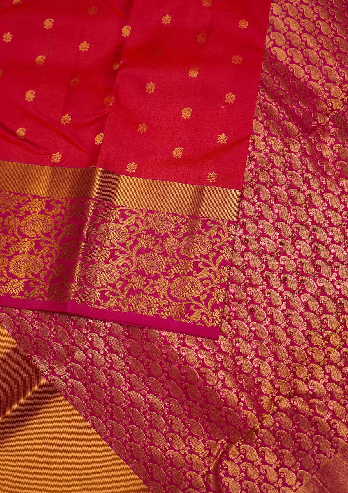 Rani Pink Zariwork Pure Silk Designer Saree - Koskii