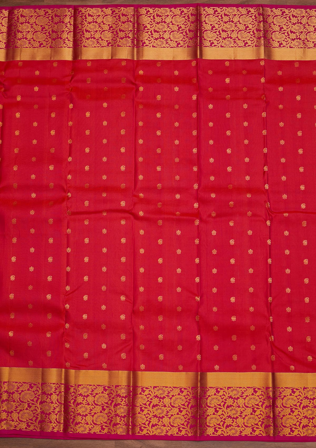 Rani Pink Zariwork Pure Silk Designer Saree - Koskii