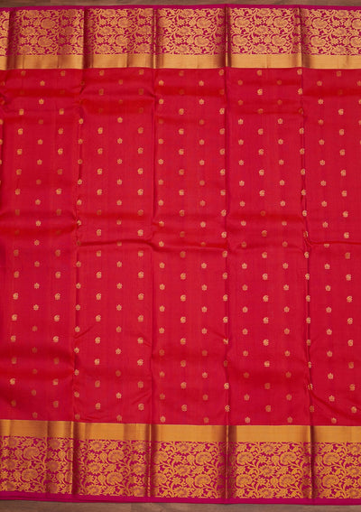Rani Pink Zariwork Pure Silk Designer Saree - Koskii