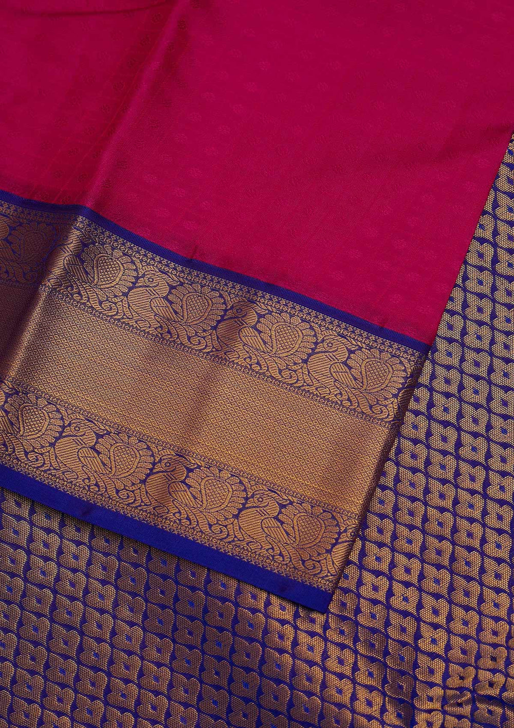 Rani Pink Zariwork Pure Silk Designer Saree - Koskii
