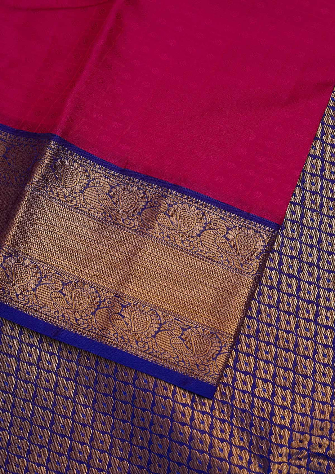 Rani Pink Zariwork Pure Silk Designer Saree - Koskii