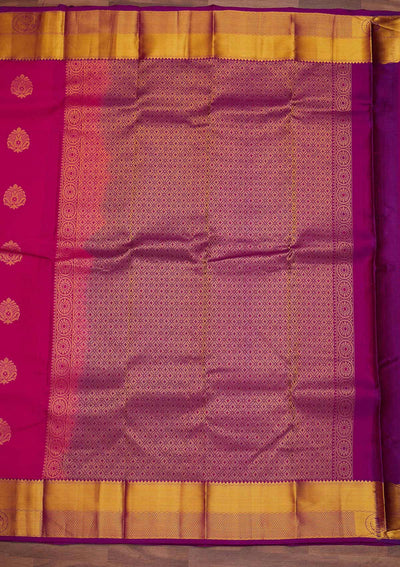 Rani Pink Zariwork Pure Silk Designer Saree - Koskii