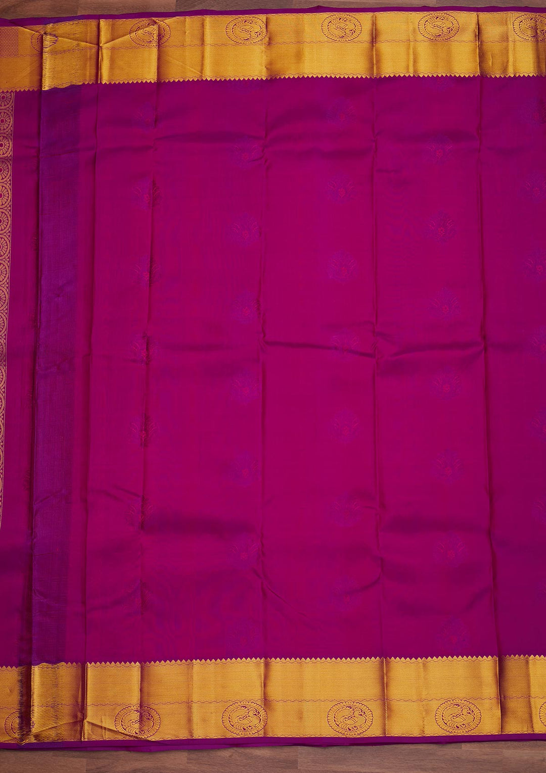Rani Pink Zariwork Pure Silk Designer Saree - Koskii