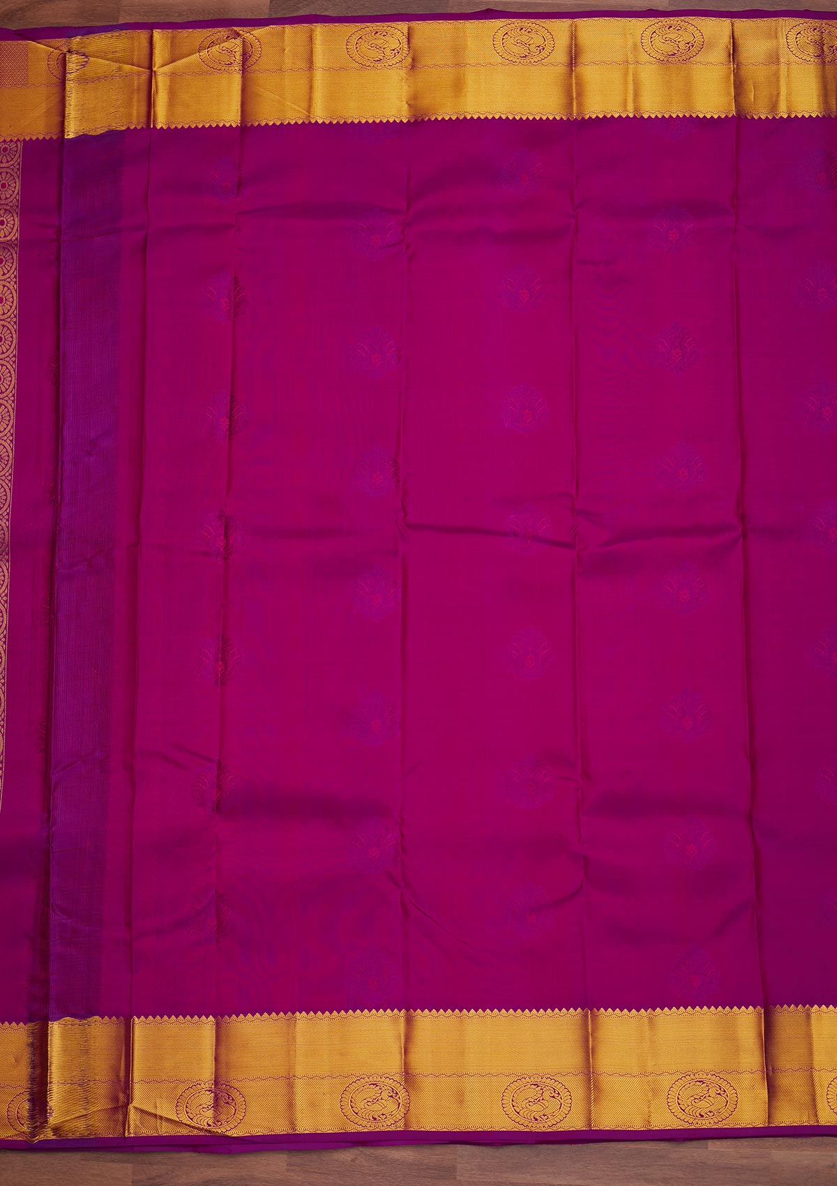 Rani Pink Zariwork Pure Silk Designer Saree - Koskii