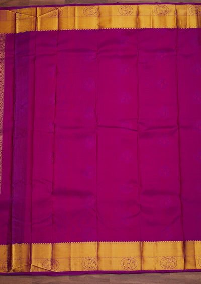 Rani Pink Zariwork Pure Silk Designer Saree - Koskii