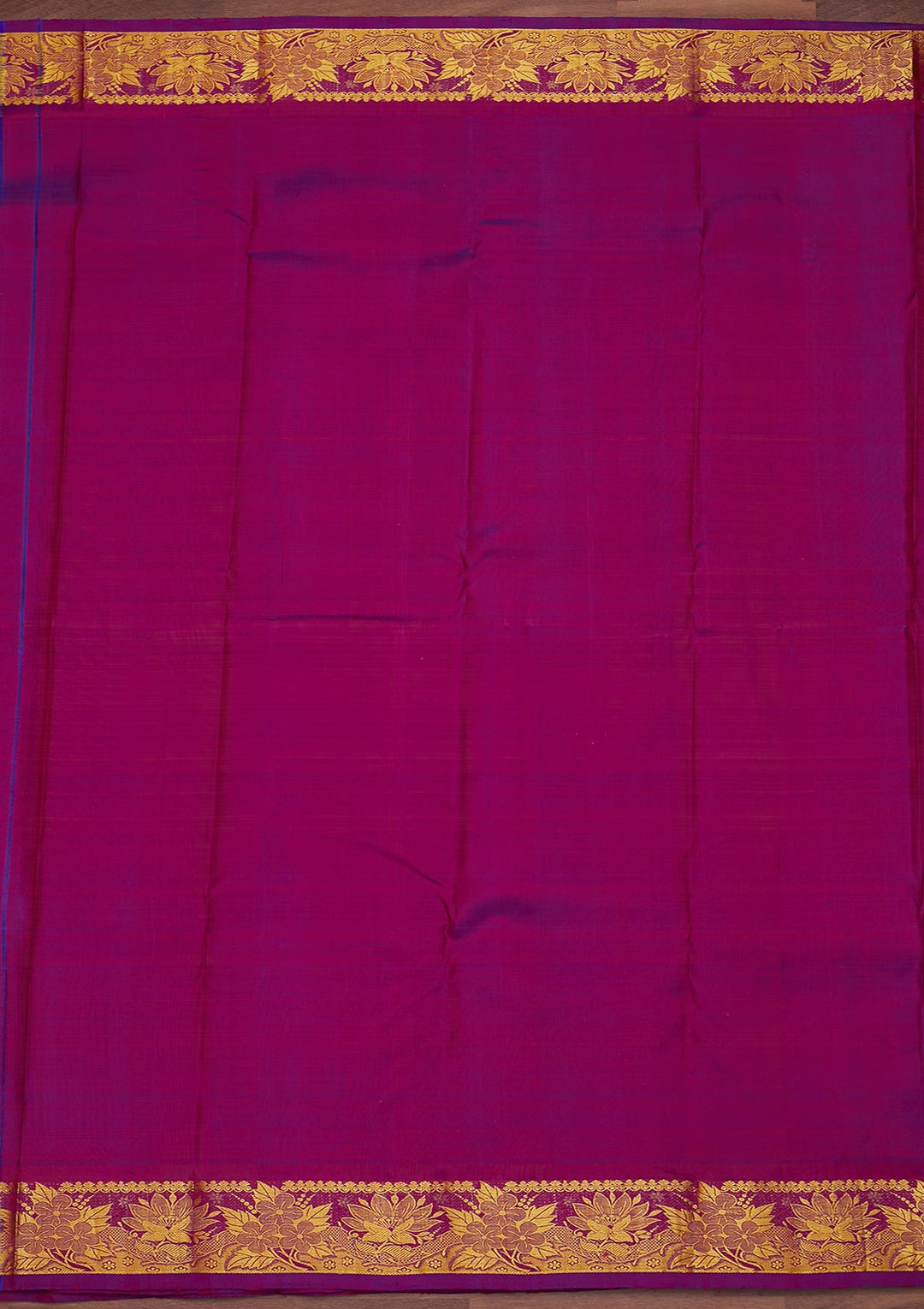Rani Pink Zariwork Pure Silk Designer Saree - Koskii