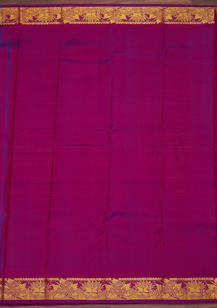 Rani Pink Zariwork Pure Silk Designer Saree - Koskii