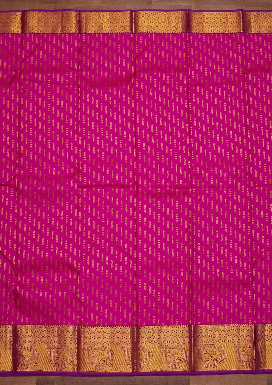 Rani Pink Zariwork Pure Silk Designer Saree - Koskii