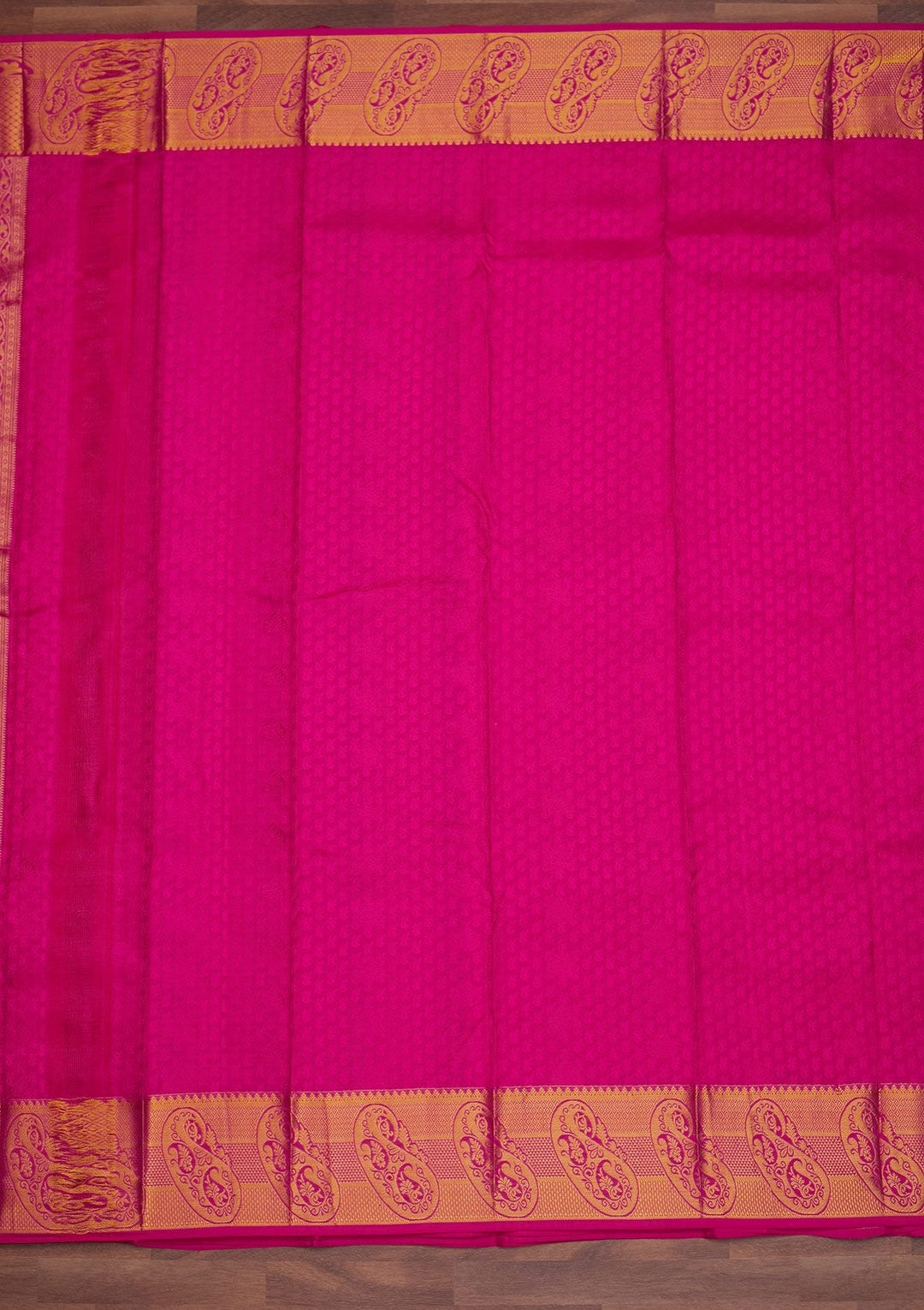 Rani Pink Zariwork Pure Silk Designer Saree - Koskii
