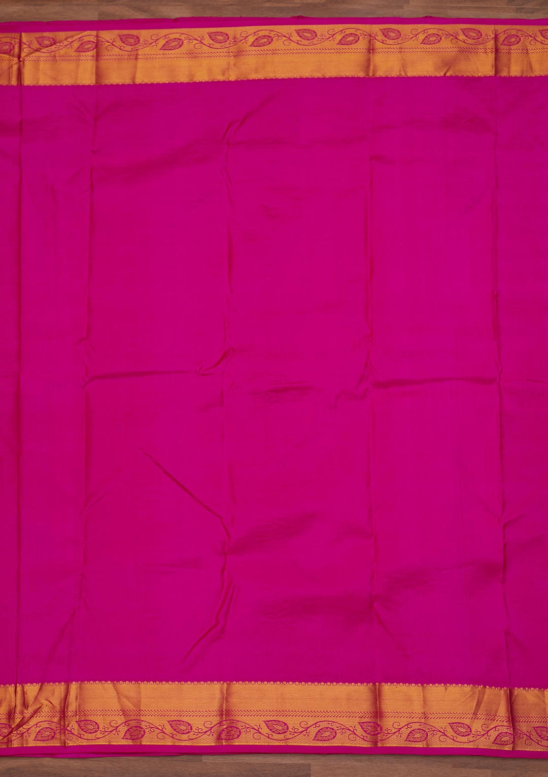 Rani Pink Zariwork Pure Silk Designer Saree - Koskii