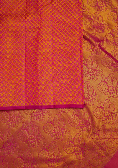 Rani Pink Zariwork Pure Silk Designer Saree - Koskii