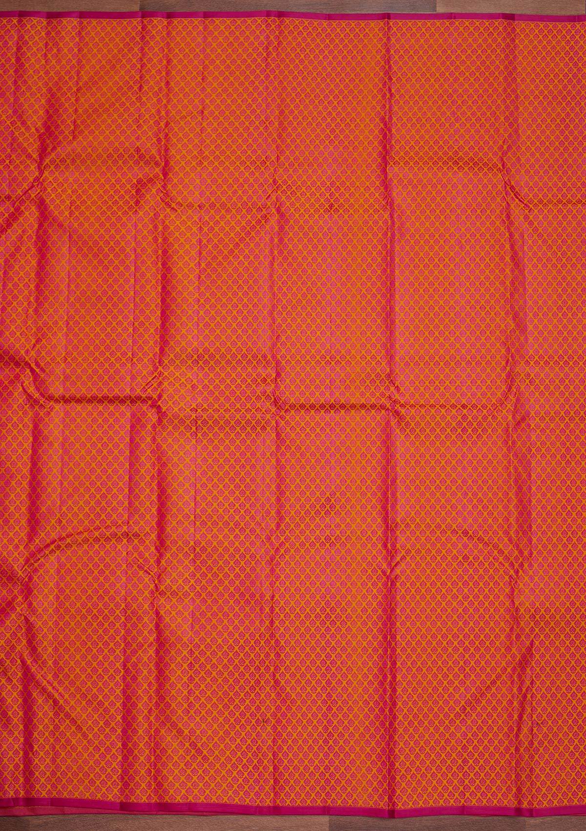 Rani Pink Zariwork Pure Silk Designer Saree - Koskii