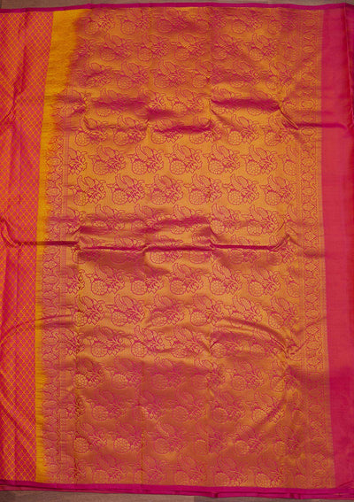 Rani Pink Zariwork Pure Silk Designer Saree - Koskii