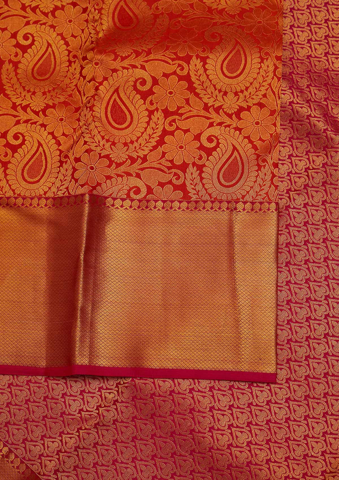 Rani Pink Zariwork Pure Silk Designer Saree - Koskii