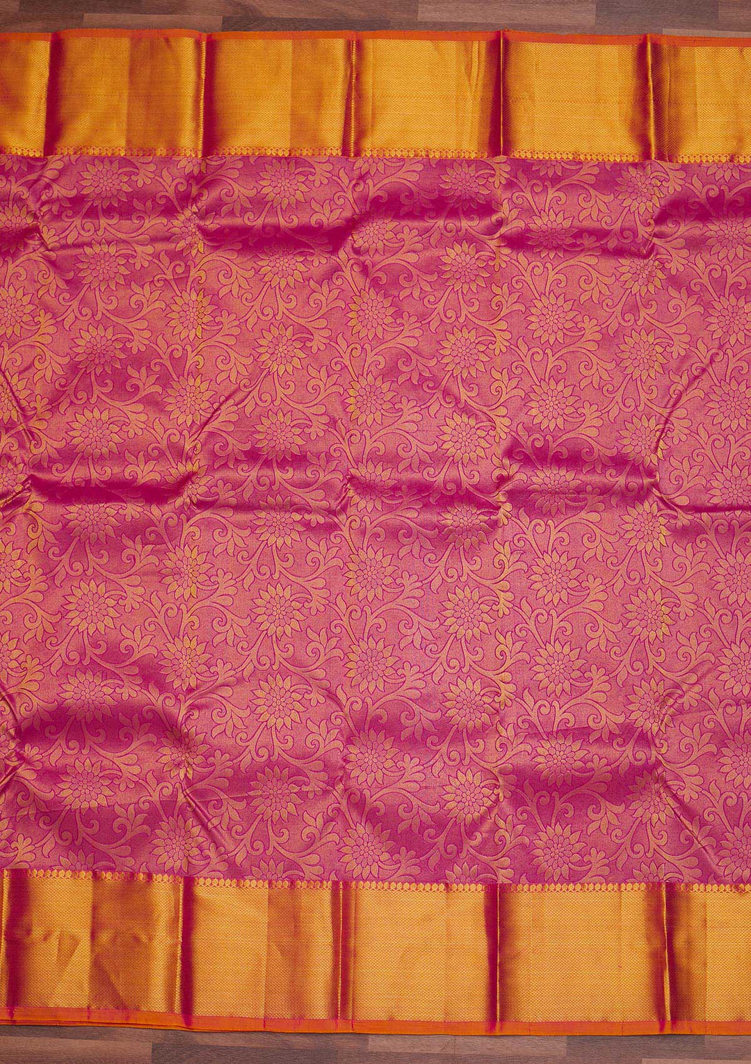 Rani Pink Zariwork Pure Silk Designer Saree - Koskii