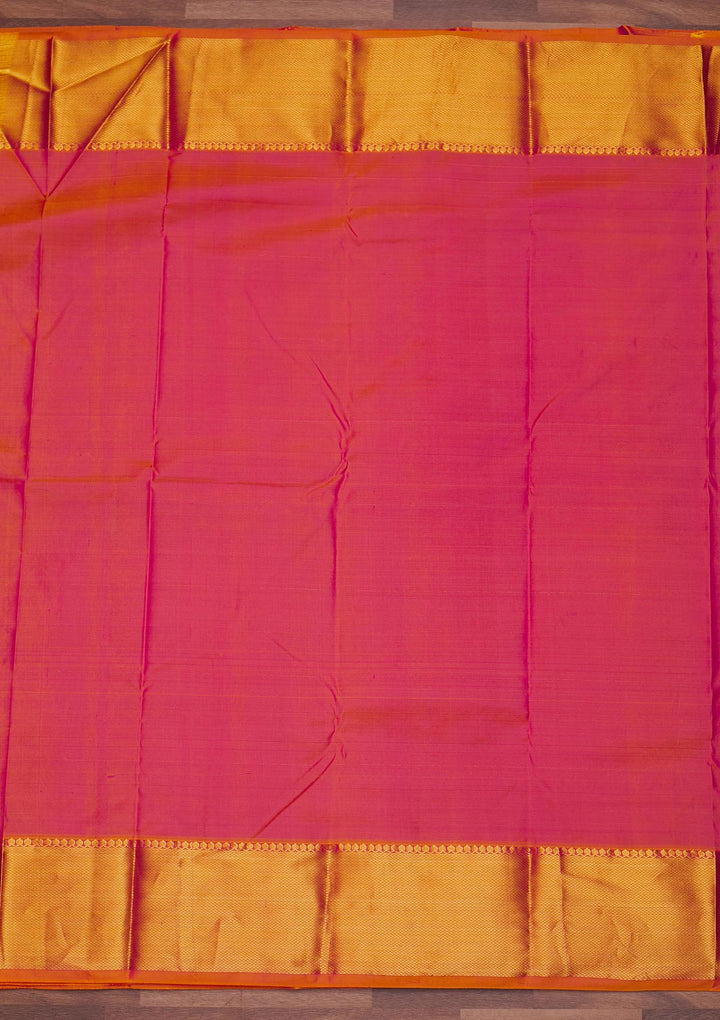 Rani Pink Zariwork Pure Silk Designer Saree - Koskii