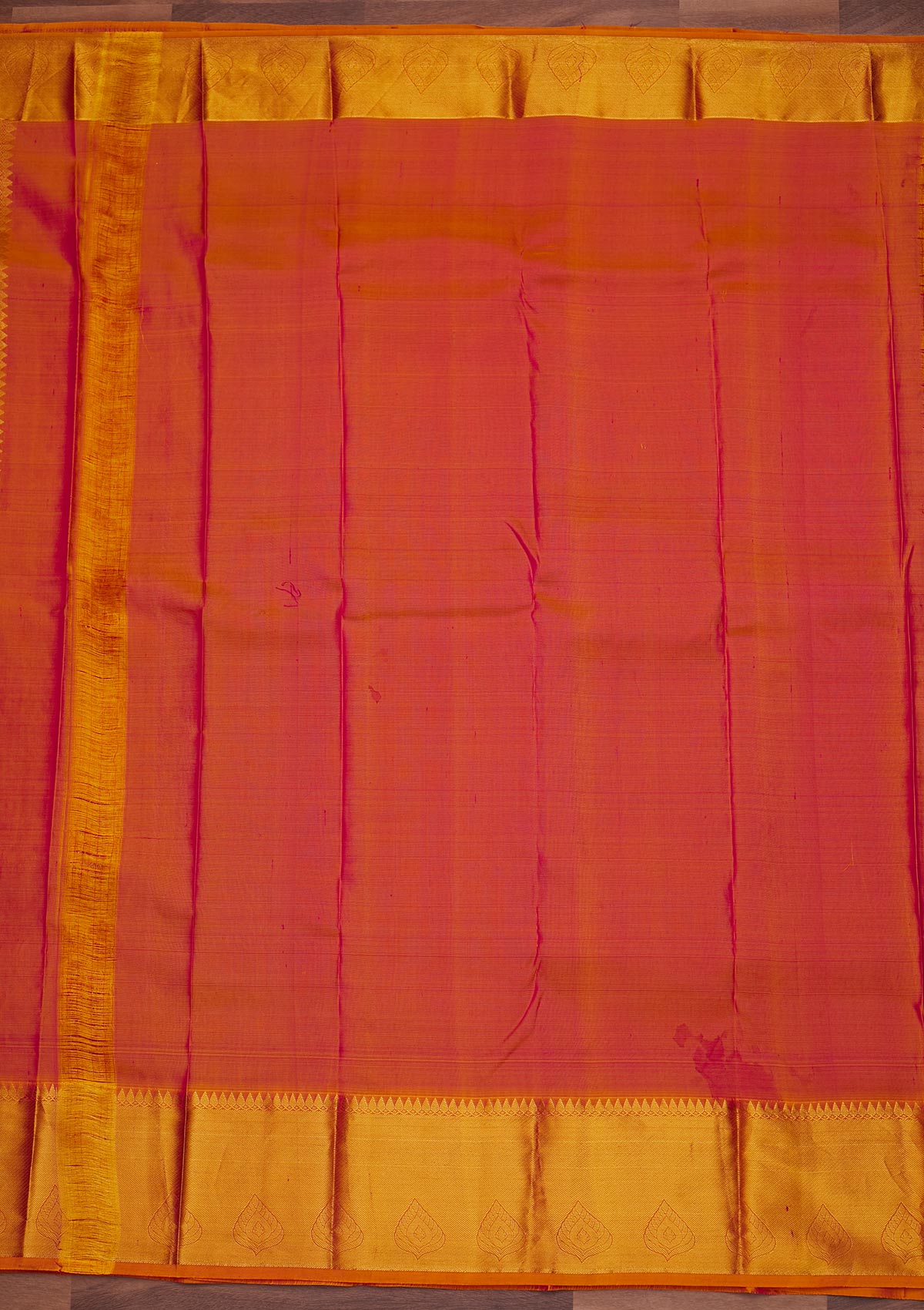 Rani Pink Zariwork Pure Silk Designer Saree - Koskii