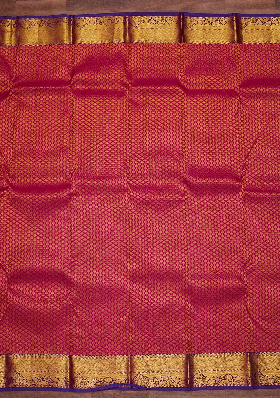 Rani Pink Zariwork Pure Silk Designer Saree - Koskii